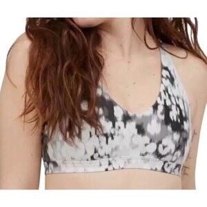 Aerie OFFLINE Shine Strappy Back Sports Bra XL Black & White NWT